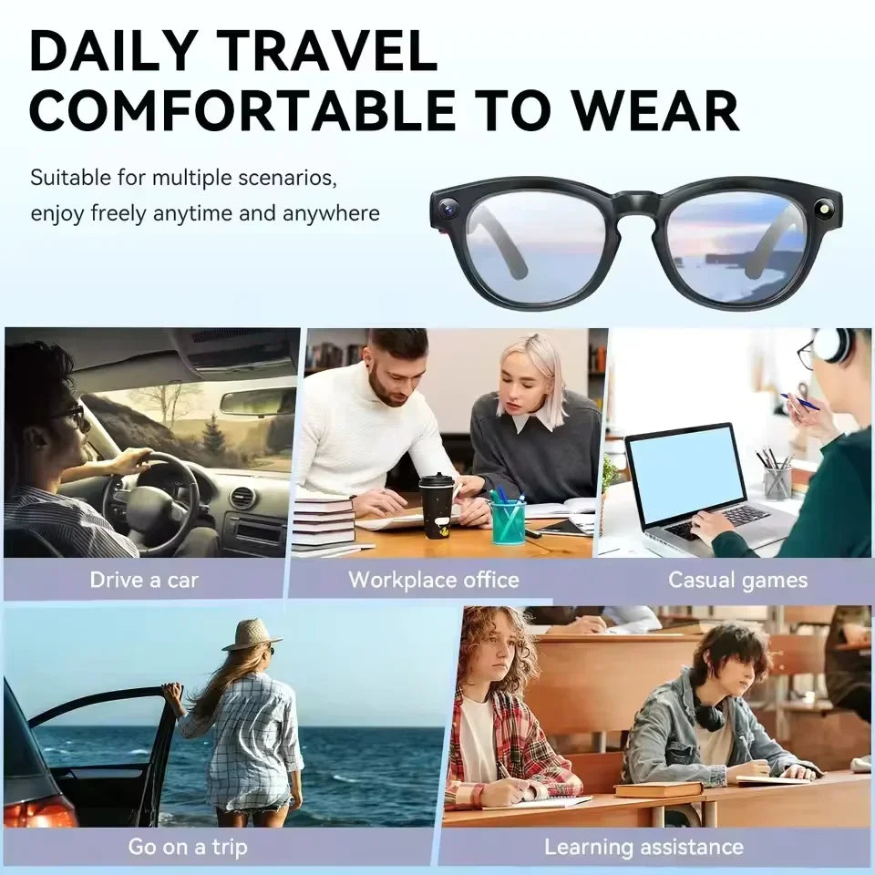 2026 NEW 8K HD AI Smart Glasses Chat GPT 800MP Camera Bluetooth Call AI Translation Voice Assistant Control Sunglasses Women Men