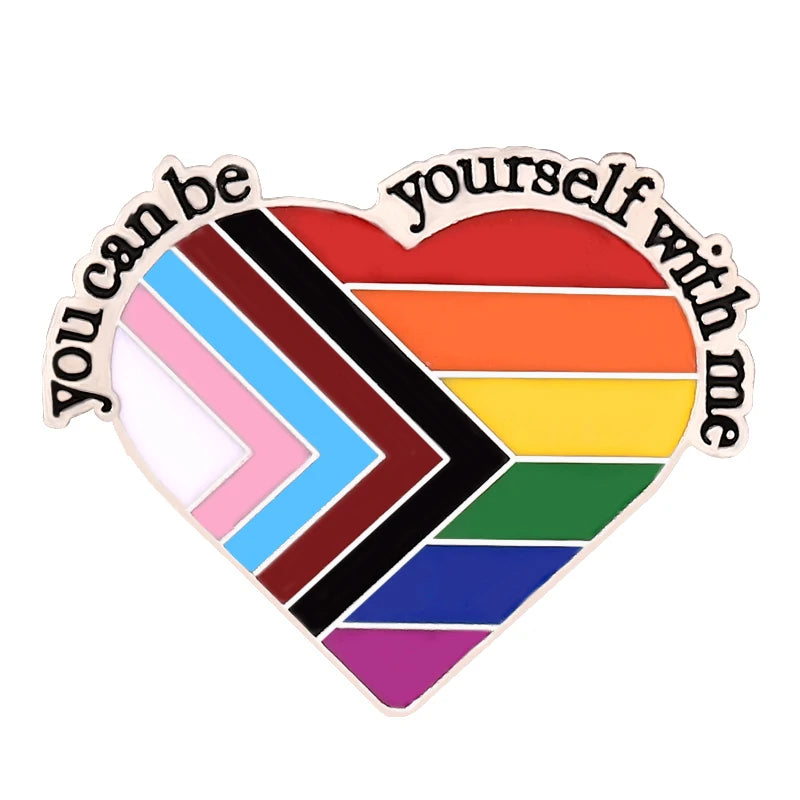 Rainbow Heart Enamel Pin Pride Tooth Book Cats Brooches Collar Badge LGBTQ Love is Love Gay Lesbian Jewelry Gift