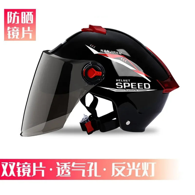 Summer Sun Protection Motocycle Helmet Universal Safety Half Helmet Windproof  Rainproof Electric Bicycle Comfortable