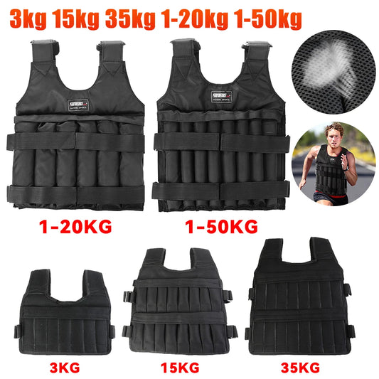 3/15/35kg Weighted Jacket Adjustable Weighted Exercise Vest Workout Equipment for Running Training Workout Jogging Walking