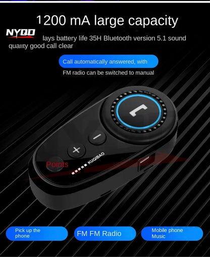 KUQIBAO motorcycle bluetooth helmet double lens uncovered motorcycle helmet with FM large capacity 1200mAh flip helmet