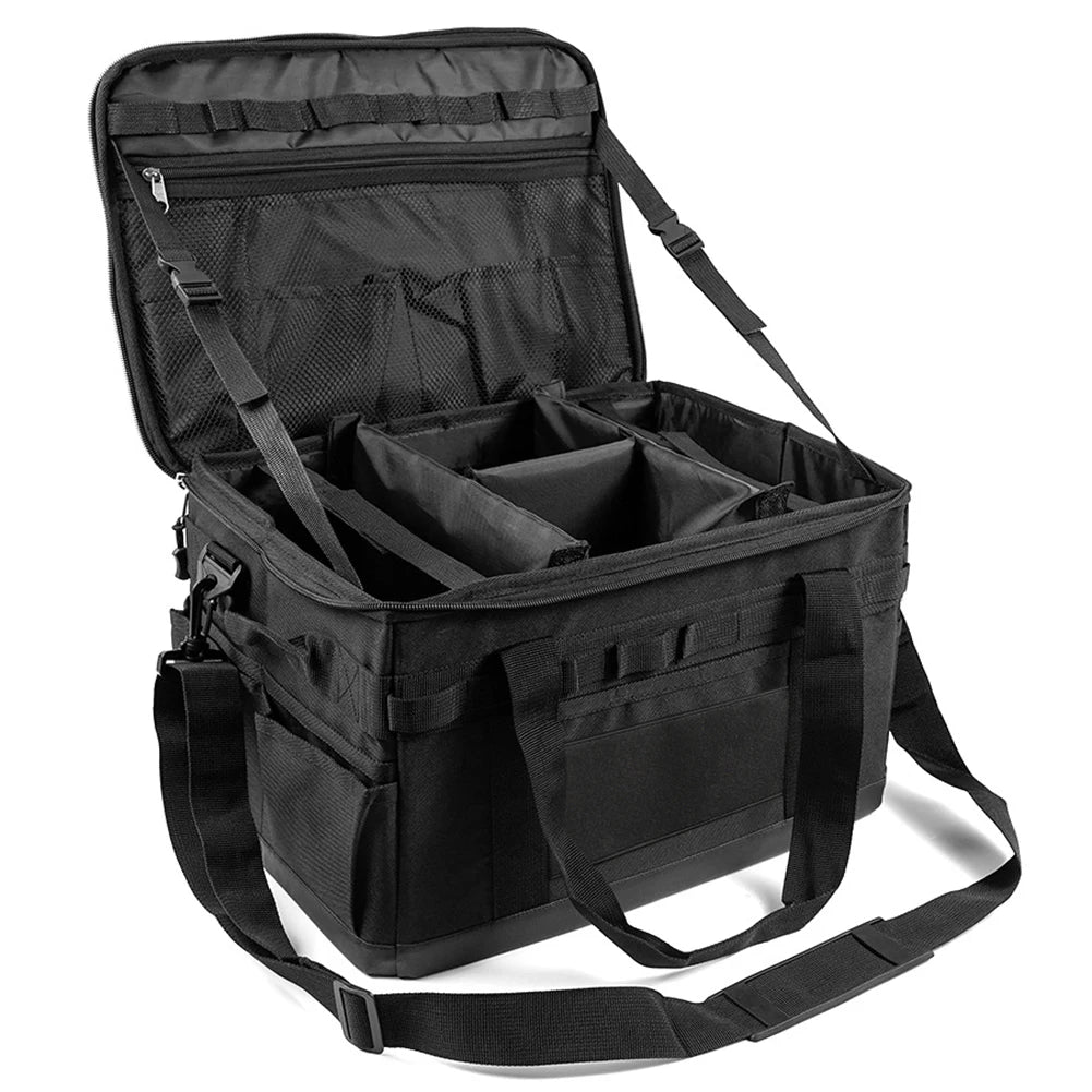 30L Camping Cooking Utensil Organizer Large Capacity Hard Picnic Storage Bag Detachable Multifunctional Utility Camping Supplies