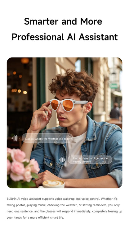 Xiaomi AI Smart Camera Glasses Translation 8K HD Camera Glasses Multifunctional Bluetooth 5.3 Calling Voice Assistant Music New
