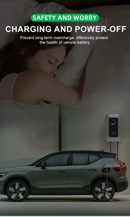 32A EV Charging Station 7KW 1Phase Electric Vehicle Charger Type2 EVSE Wallbox IEC62196-2 EV Charge Type 2 with 5M Cable