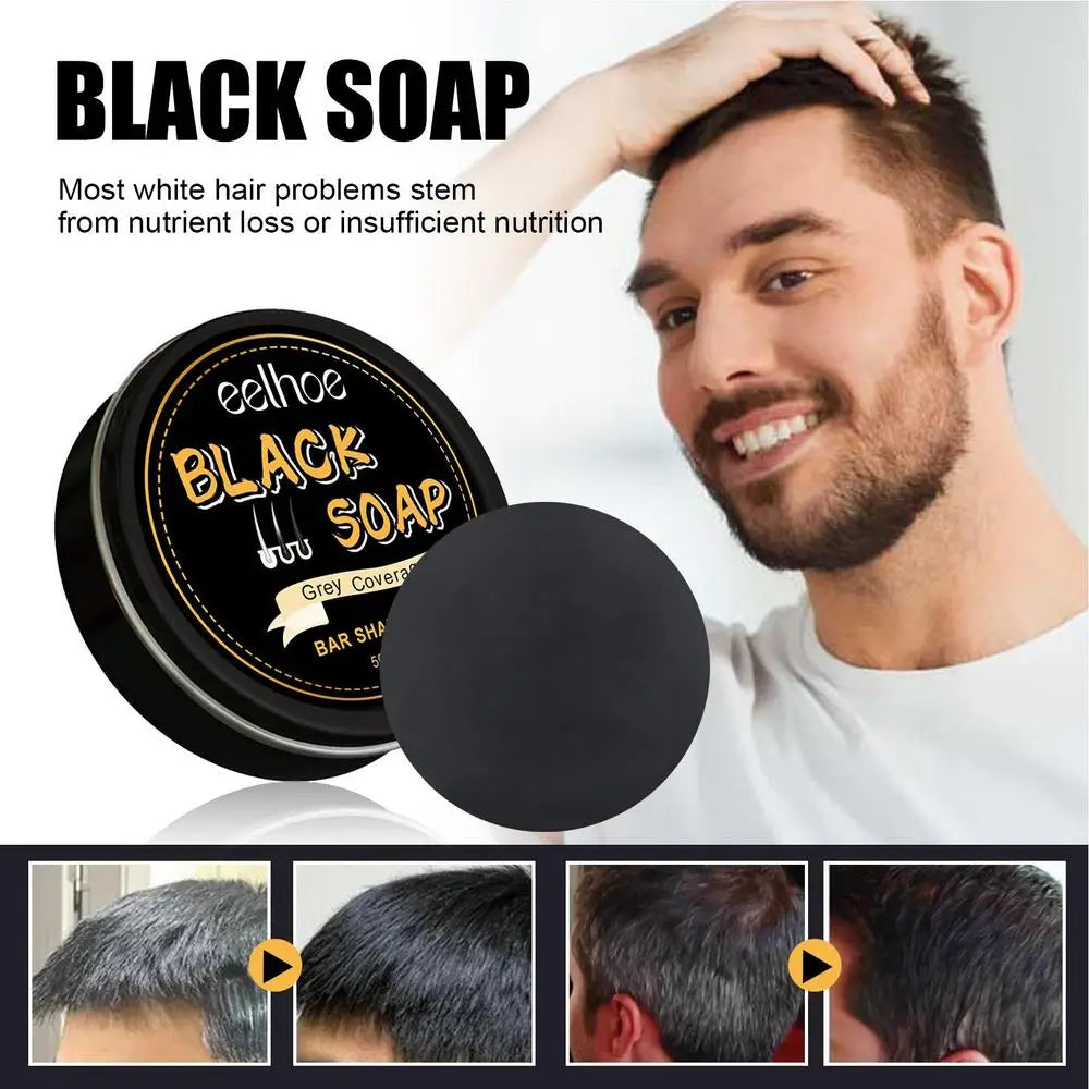 Hair Darkening Shampoo Bar White Hair To Black Shampoo Soap Black Hair Shampoo Cover Grey Hair Soap Conditioner Repair Essence