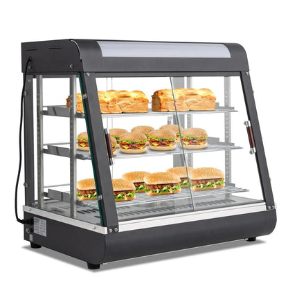 3 Tiers Commercial Food Warmer 1200W Countertop Pastry Food Pizza Display Case