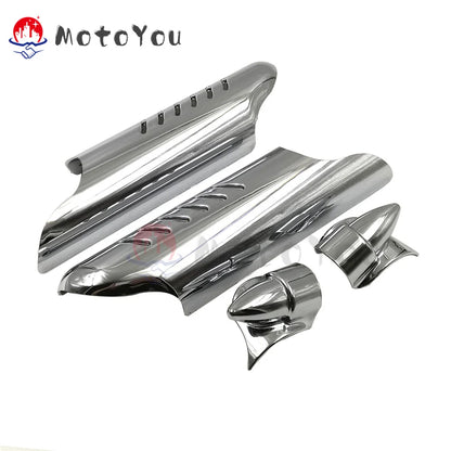 Deflector Shield Protector Lower Fork Leg Guard Motorcycle Ornamental Moulding Replacement for Harley Road King Touring 00-13