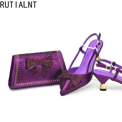 New Arrival Matching Shoes and Bag for Women for Weddings Shoe and Bag Set for Nigeria Party Italy Luxury Designer Shoes Women