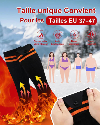 Winter Heated Socks Warm Ski Electric Heating Thick Soft Stockings Unisex For Outdoor Thermal Hunting Camping Warmer