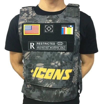 Hot Selling ICONS Oxford Casual Street Vest Sleeveless Men Multifunctional Singlet Adjustable Tactical Vest For Fishing Training