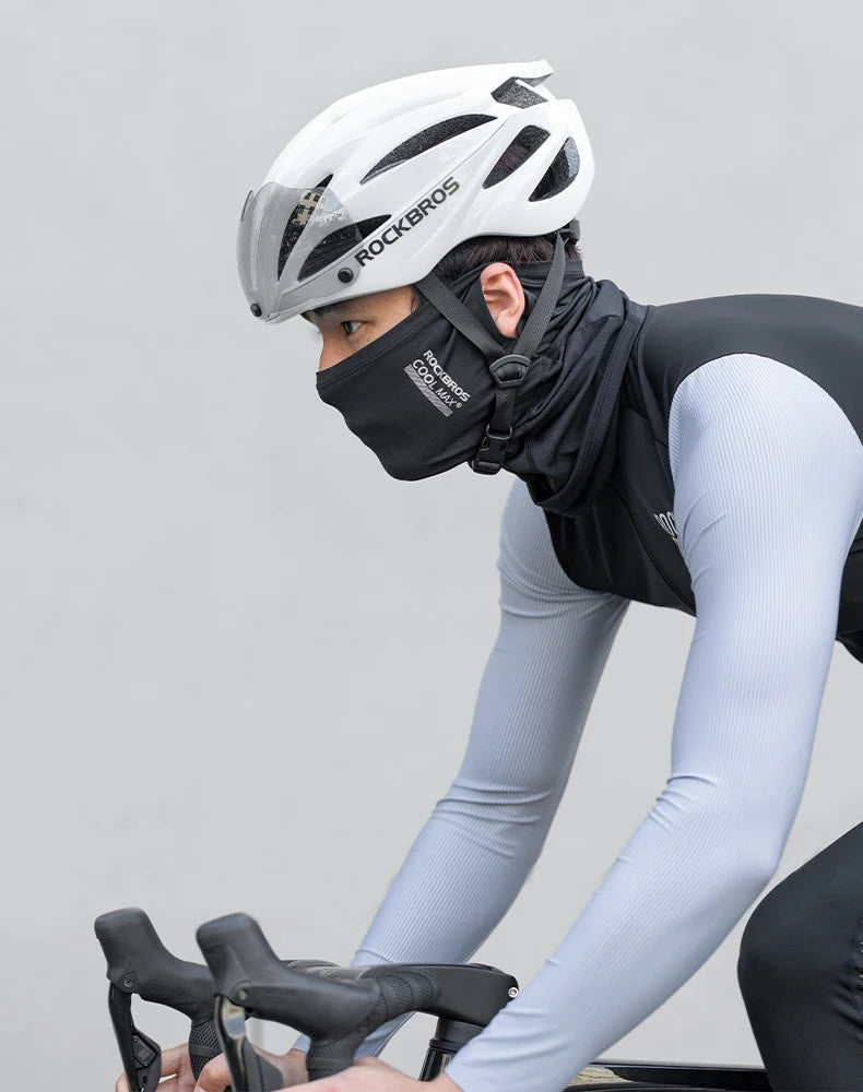 ROCKBROS Ice Silk Cycling Face Mask Summer Anti-UV Quick Dry Breathable Bike Scarf Mask  Fishing Riding Bandana Face Neck Cover