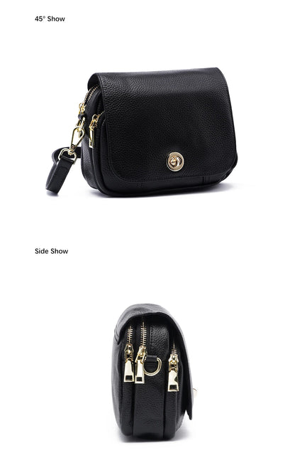 Zency Women Soft Leather Elegant Small Handbags Roomy Crossbody Bag With High Quality Vintage Hardware For Girls Leisure Purses