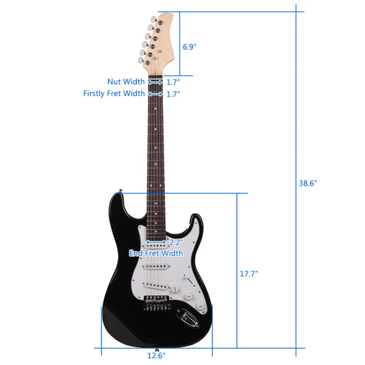 Rosewood Fingerboard Electric Guitar Black / White