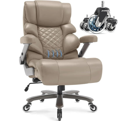 700lbs Big and Tall Office Chair-Large Computer Chair with Adjustable Lumbar Support 3D Flip Arms Plus Size Wheels,, Customized