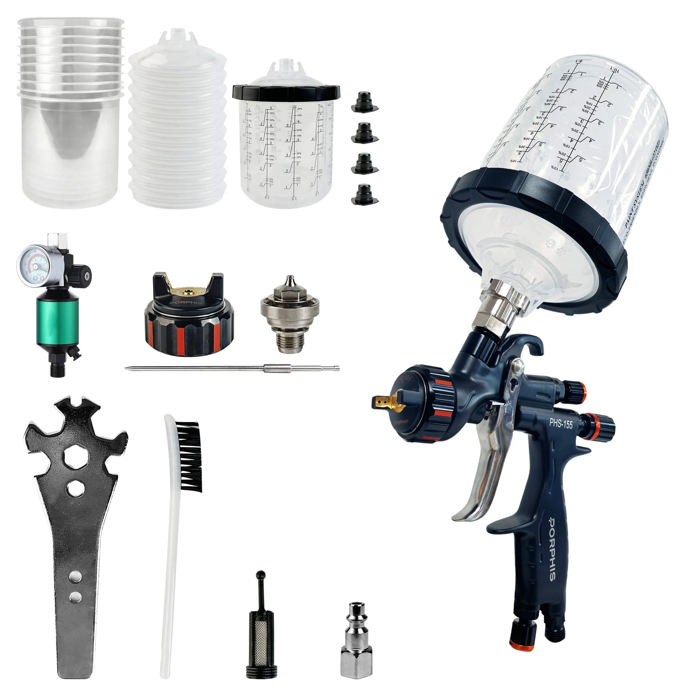 Original PORPHIS MP PHS-155 Paint Spray Gun Professional Automotive Paint Gun For Car Painting Repair Spray Gun Pneumatic tool
