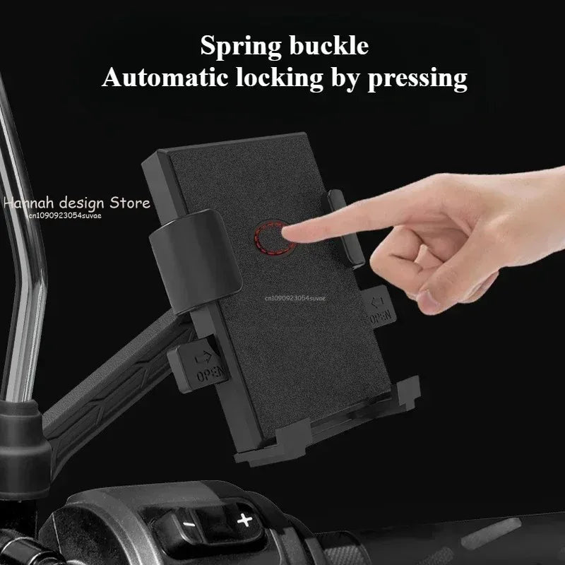 360° Free Rotation Phone Holder for Motorcycle Outdoor Bicycle Riding GPS Navigation and Video Shooting Shock Absorption Design