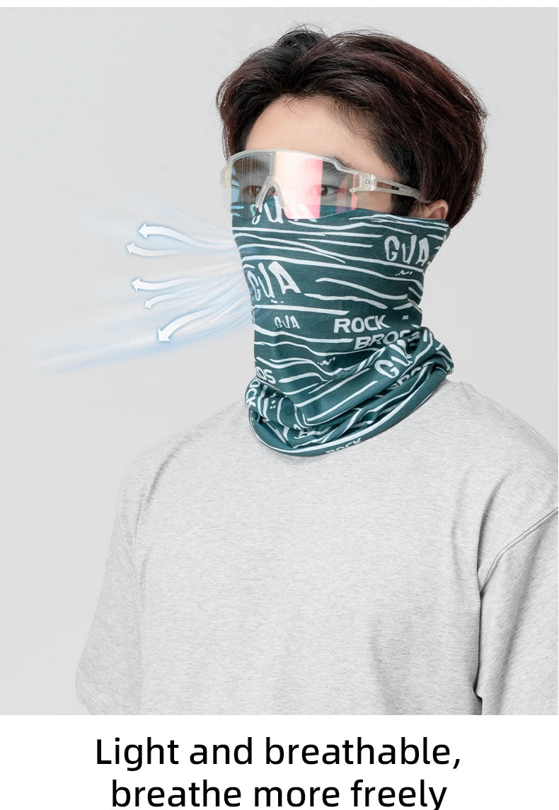 ROCKBROS Cycling Face Mask Sun Protection Hooded Scarfs Summter Breathable Bike Headband Motorcycle MTB Road Bicycle Headscarf