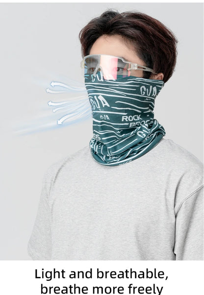 ROCKBROS Cycling Face Mask Sun Protection Hooded Scarfs Summter Breathable Bike Headband Motorcycle MTB Road Bicycle Headscarf