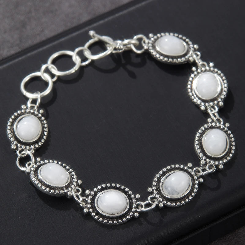 Natural Synthetic Oval Moonstone Adjustabl Bracelet Woman Man Wealthy Jewelry Luxury Elegant Romantic Simple Fine Jewelry Gifts