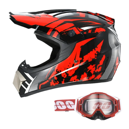 Kids Karting & Youth Dirt Bike Helmets + Goggles DOT Certified Enhanced Protection
