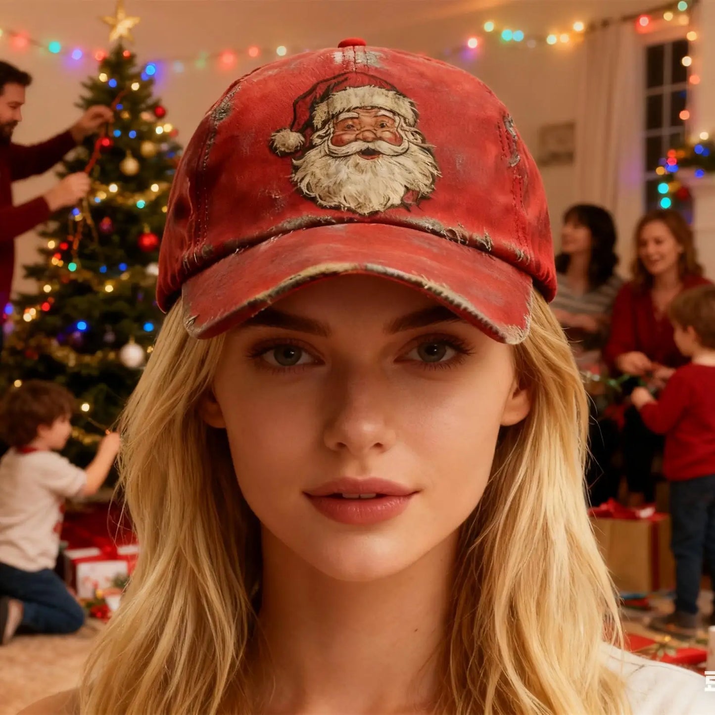 Baseball Hats for Men Christmas Red Funny Vintage Santa Claus Printed Baseball Hat New Unisex Fashion Trucker Caps