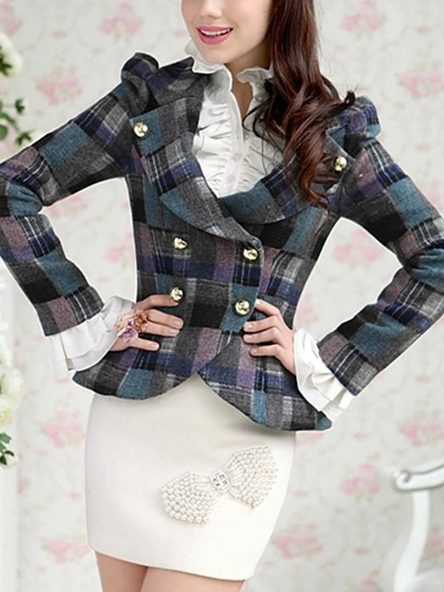 US Women Solid Lady Shirt Frilly Ruffle shirt Tops Flounce Casual Blouse Clothes Shirts