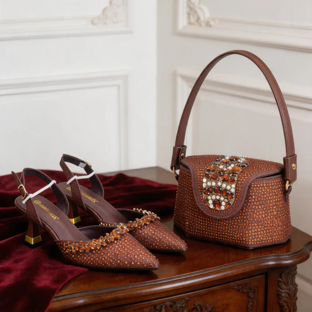 Party Shoe and Bag Set for Women Italy Italian Shoe and Bag Set Designer Wedding Shoes for Women and Bag 2026 Designer Luxury