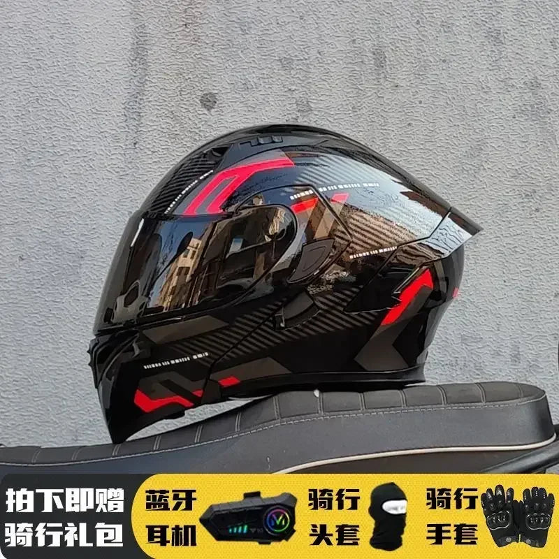 Motorcycle Helmet Full Face Racing Motorbike Helmet with Double Sun Visor Women Man Flip Up Moto Helmets Capacete De Moto