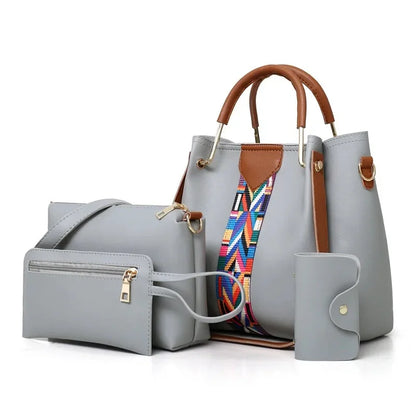 Fashionable Women's Shoulder Bag Hot Sale Of The Season New Style Mother-Child Multi-piece Set Colorful Ribbon Ladies Handbag Si