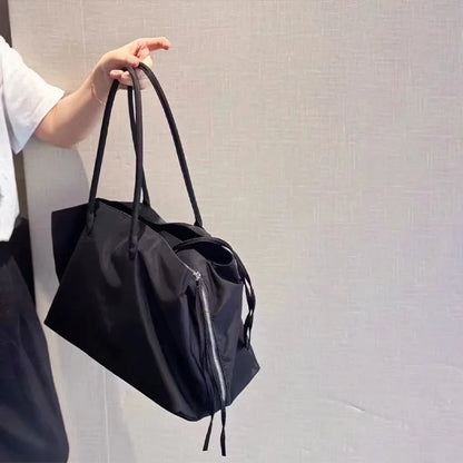 Nylon Women's Commuter Tote Bag Minimalist Large-capacity Tote Bag Ladies Multi-layer Waterproof Computer Shoulder Nylon Handbag
