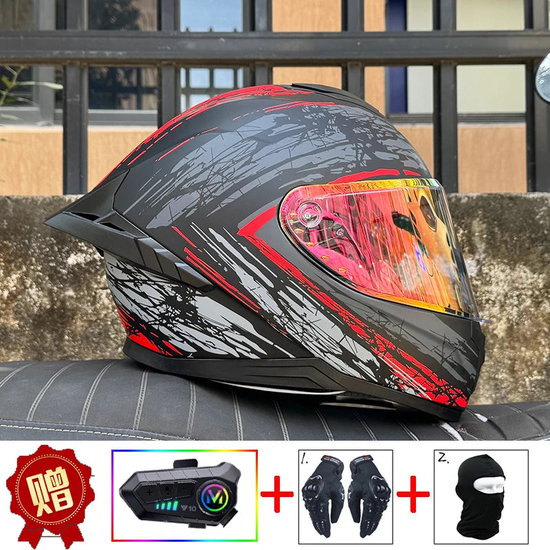LVS motorcycle helmet men's and women's full face helmet double lens racing helmet DOT certification casco moto