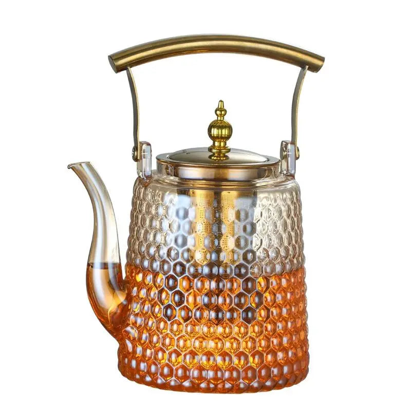 Hammer Japanese beam pot copper handle retro boiling teapot large capacity large hole sky pot high borosilicate glass teapot