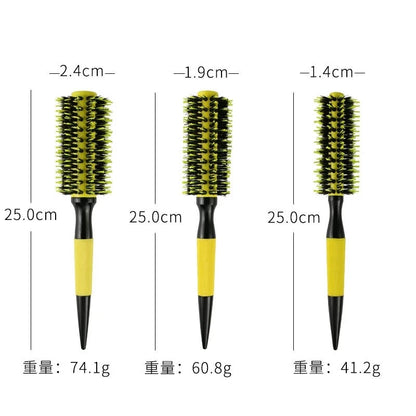 Barbershop Rolling Comb Round Hair Comb Nylon Bristle Aluminum Tube Ion Hair Brush Home Barbershop Styling Tools