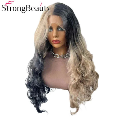 StrongBeauty Long Lace Front Wigs Synthetic Wavy Women Wig Heat Resistant Hair