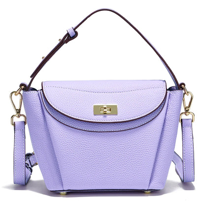 Zency Luxury Genuine Leather Tote Bag For Women Elegant High End Bag Shoulder Crossbody Handbag Top Handle Bags Noble Purple Bag