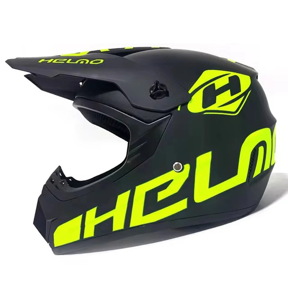 Motocross and Off-Road Helmet Set - Extreme Youth Challenge Full Helmet, Goggles, Gloves, and Protective Gear