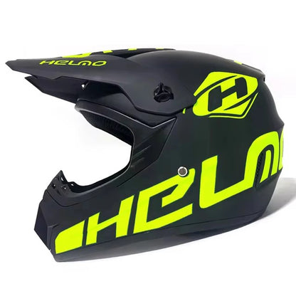 Motocross and Off-Road Helmet Set - Extreme Youth Challenge Full Helmet, Goggles, Gloves, and Protective Gear