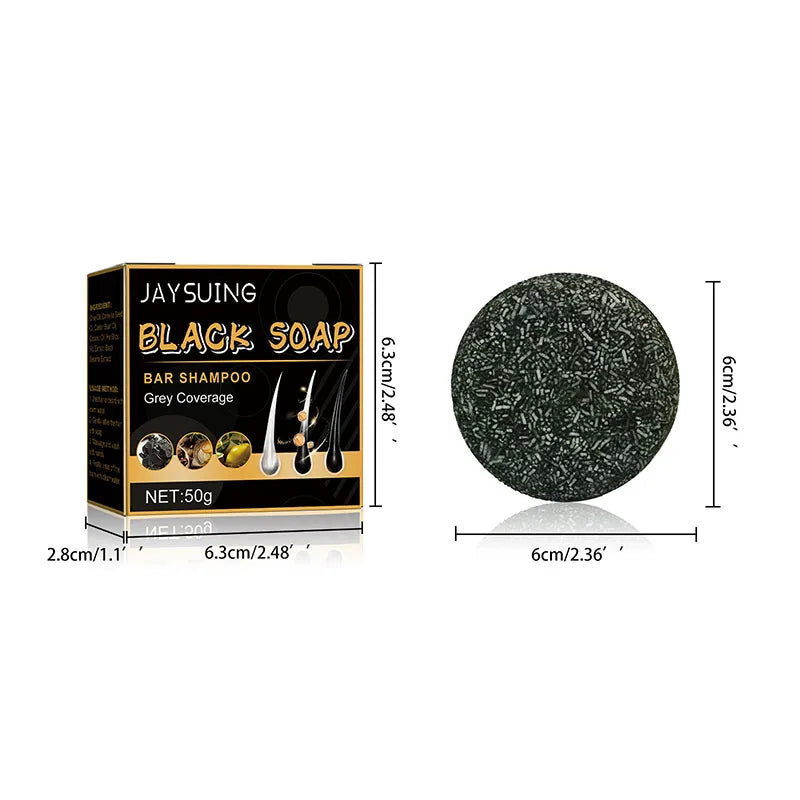 Polygonum Multiflorum Black Hair Soap Darkening Shampoo Bar Repair Gray White Color Hair Dye Shampoo For Men Women Hair Care
