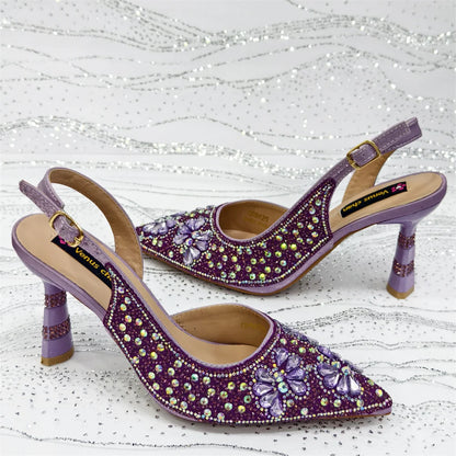 Festive Elegance: Spot Goods Dazzling Heels and Chic Long Bag Clutch Perfect Combination Of Shoes And Bag for Special Occasions