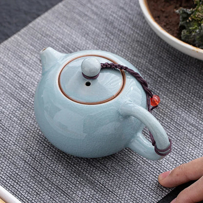 Ge Yao Ceramic Teapot teacup manual Chinese ice crack split teapot can raise Xishi tea pots household Kung Fu tea pot