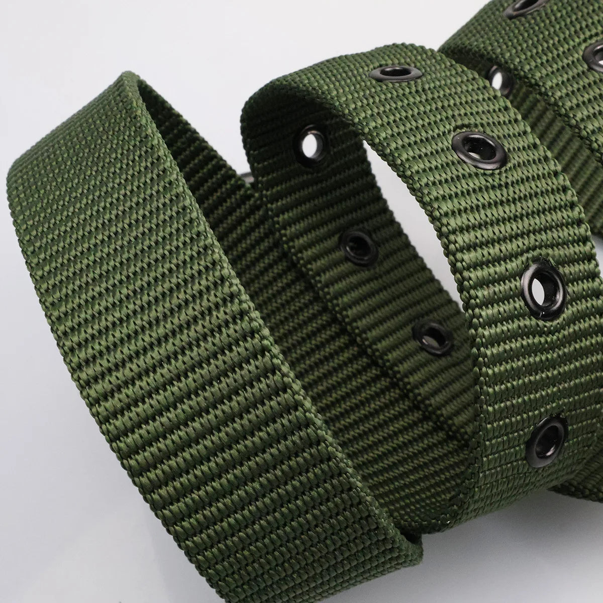 New Porous Pin Buckle Canvas Belt Men's Fashion Versatile Belt Student Youth Military Training Extended Denim Designer Belt