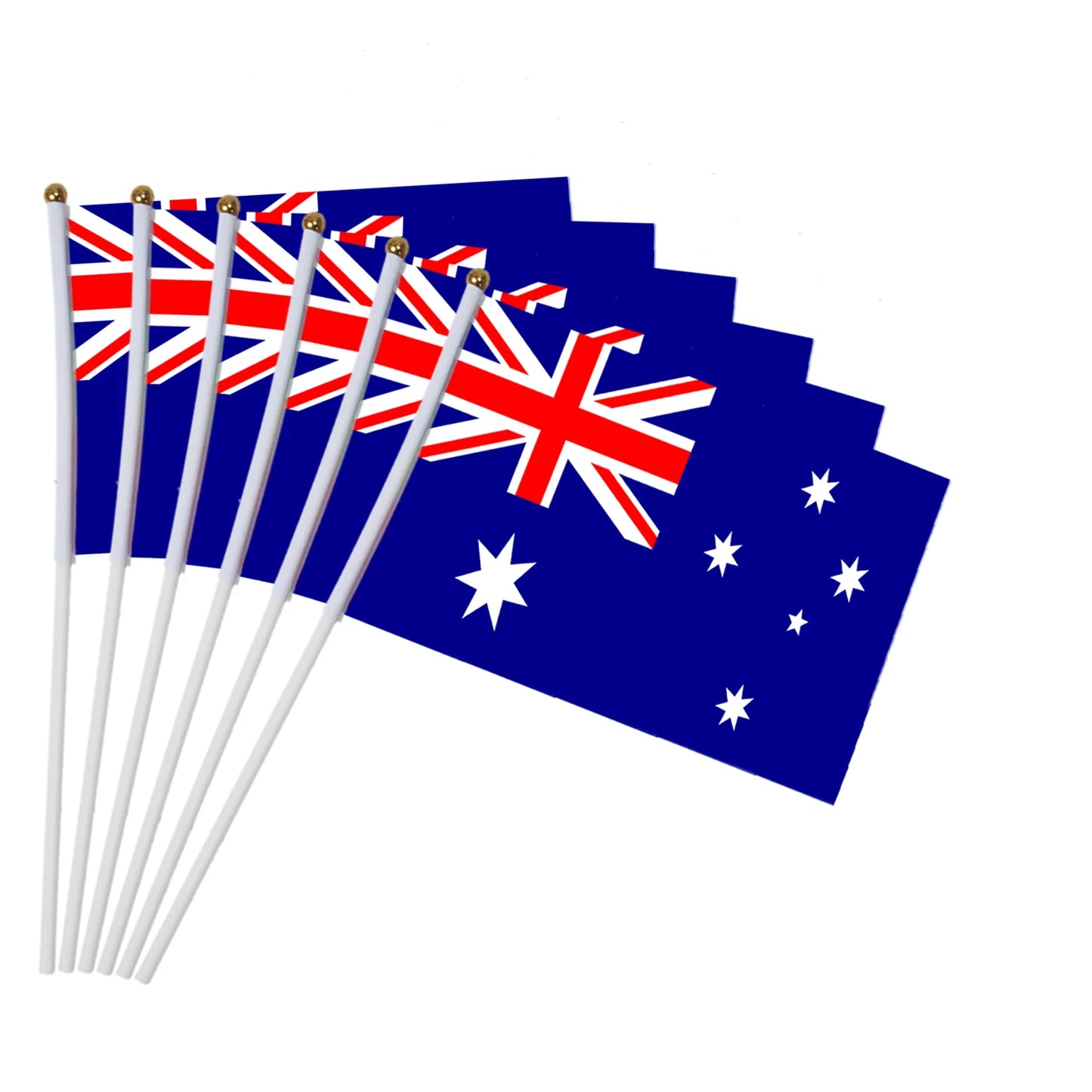 5pcs Stick Flag USA 14*21 cm Hand Held Mini Flag With White Pole Vivid Color and Fade Resistant Hand Held Stick Flags