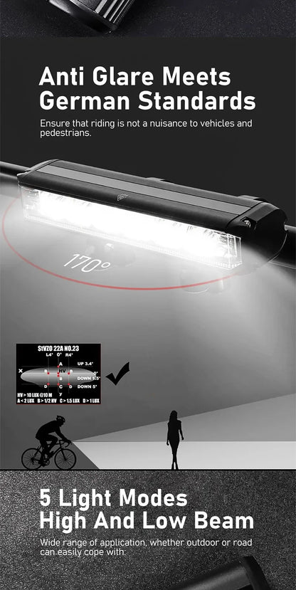 Bicycle Light 8000mAh EOS610 640 Bike Light Waterproof Flashlight USB Charging MTB Road Cycling Lamp Bicycle Light Accessories