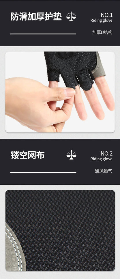 Men Women Gym Gloves Weightlifting Fitness Training Non Slip Palm Protector Breathable Fingerless Bike Bicycle Cycling Gloves