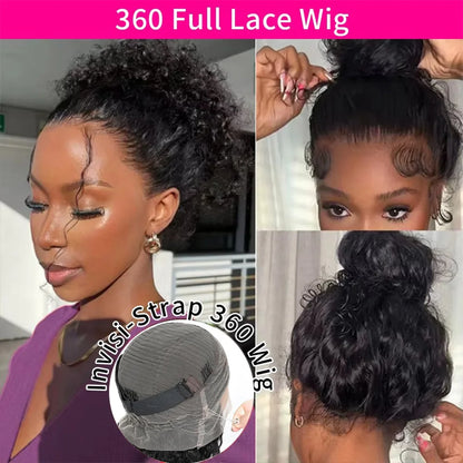 360 HD Full Lace Curly Wigs Human Hair Preplucked 13x6 13x4 Lace Frontal Wig Deep Wave Glueless Human Hair Ready To Wear 30Inch