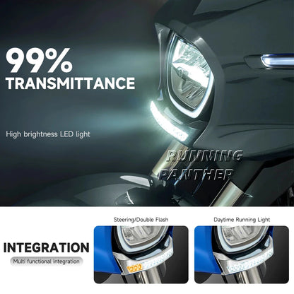 For Harley CVO Electra Street Glide Ultra FLHXU FLHX FLHXSE LED Front Lower Fairing Signal Light Turn Light Amber Lamp
