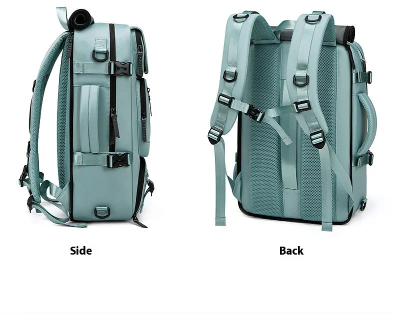 Large Travel Backpack Boardable Backpack USB Charging Waterproof Outdoor Travel Backpack Independent Shoe Compartment