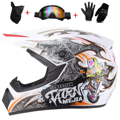 Kids' Multi-Sport Safety Helmet - DOT Certified for Dirt Bikes, DH Mountain Cycling, ATV & Kart Racing