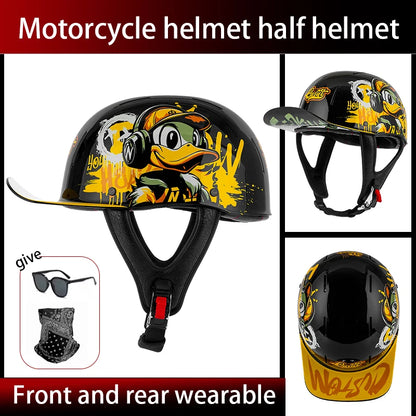 Summer breathable retro cruise motorcycle helmet for men and women electric motorcycle half helmet day American pedal scoop helm