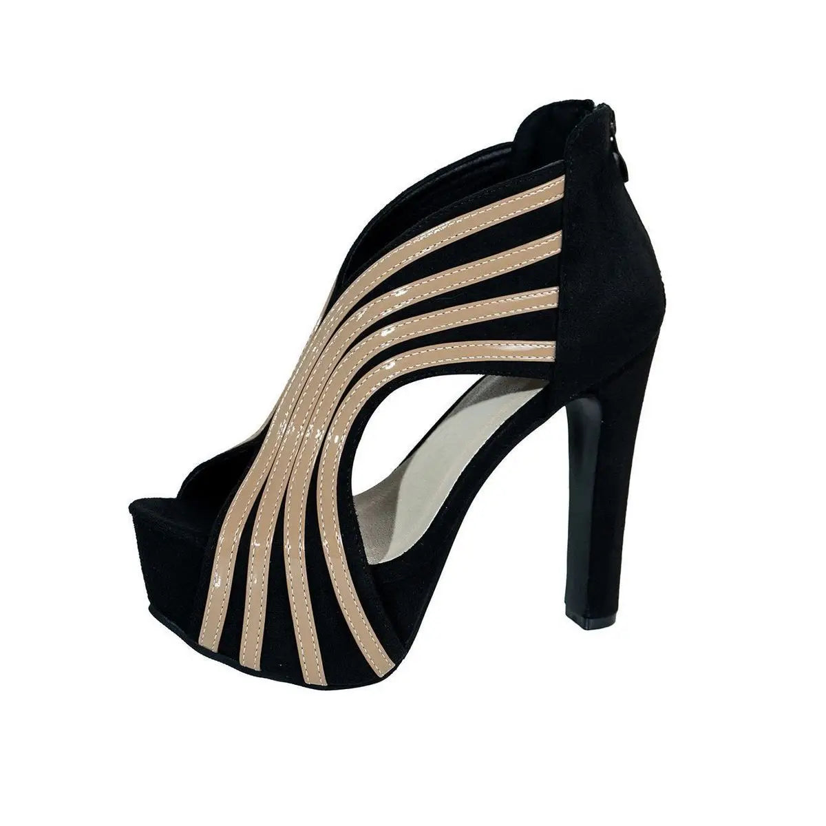 Women's Summer Sandals 2026 Sexy Open-toe High-heeled Sandals Striped Platform Stage Performance Pole Dance Shoes Woman Pumps